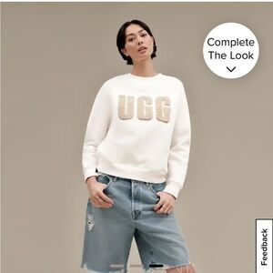 UGG Fuzzy Logo Crewneck Sweater